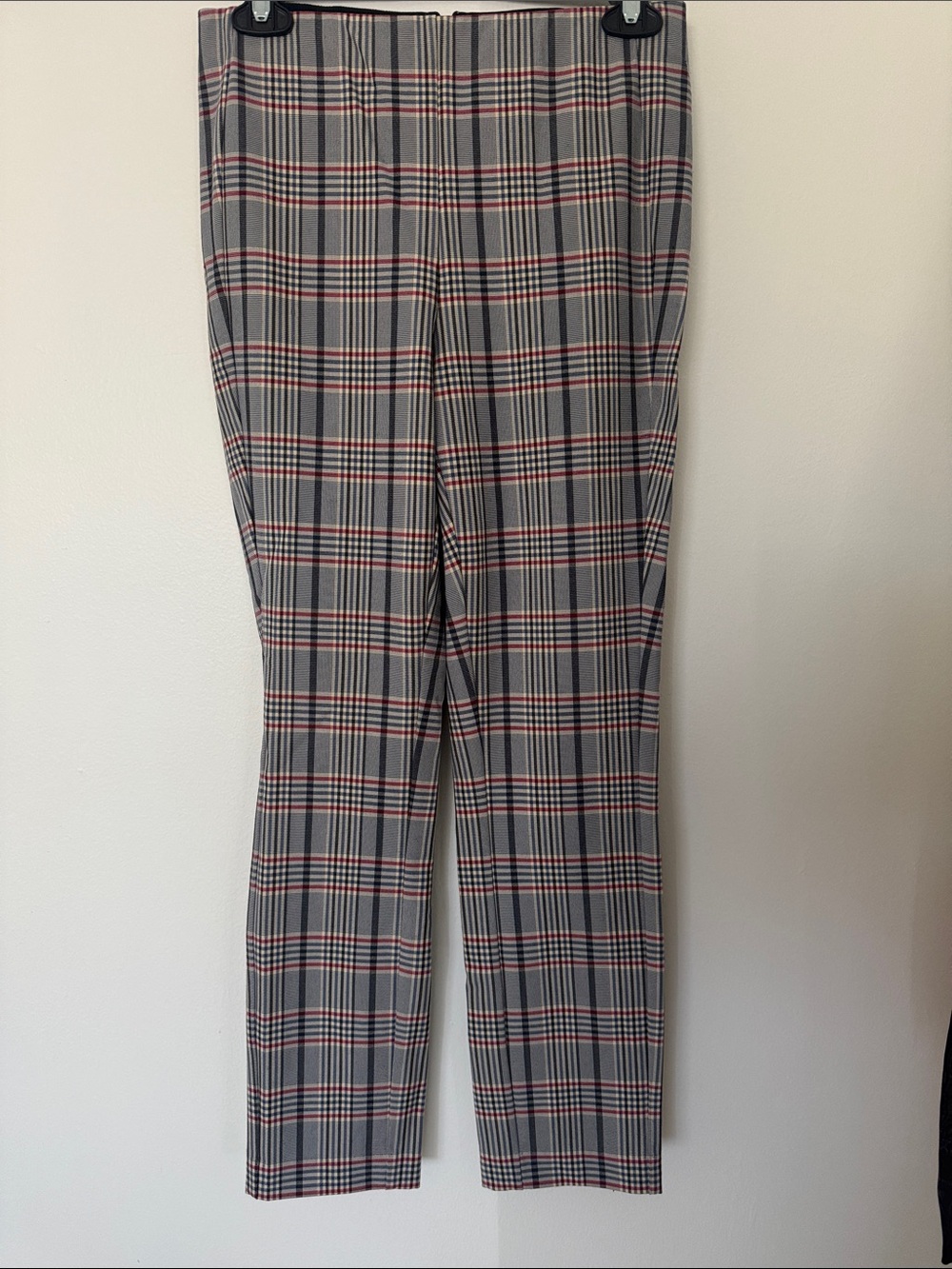 rag & bone Gray Plaid Trousers with Red Windowpane